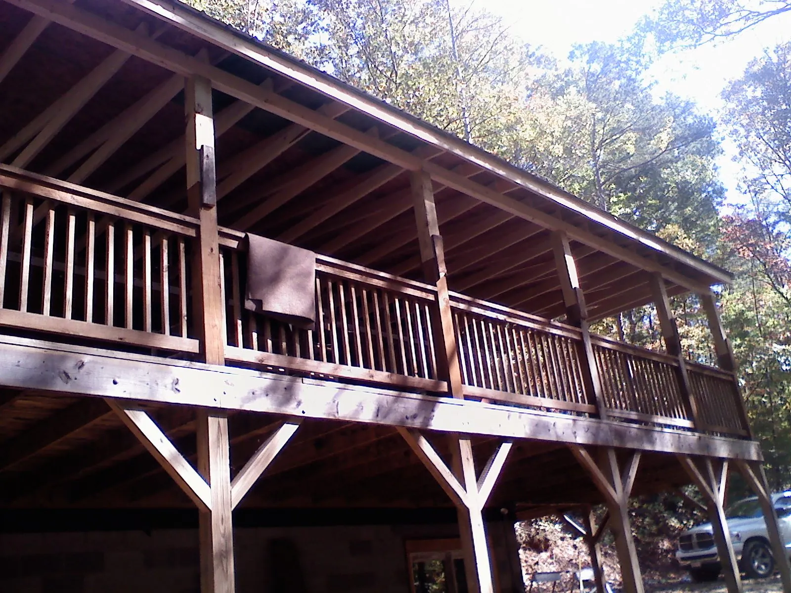 Timber framing under a new elevated porch and deck — Roof Leak Repair in Temecula by Roofing Brothers